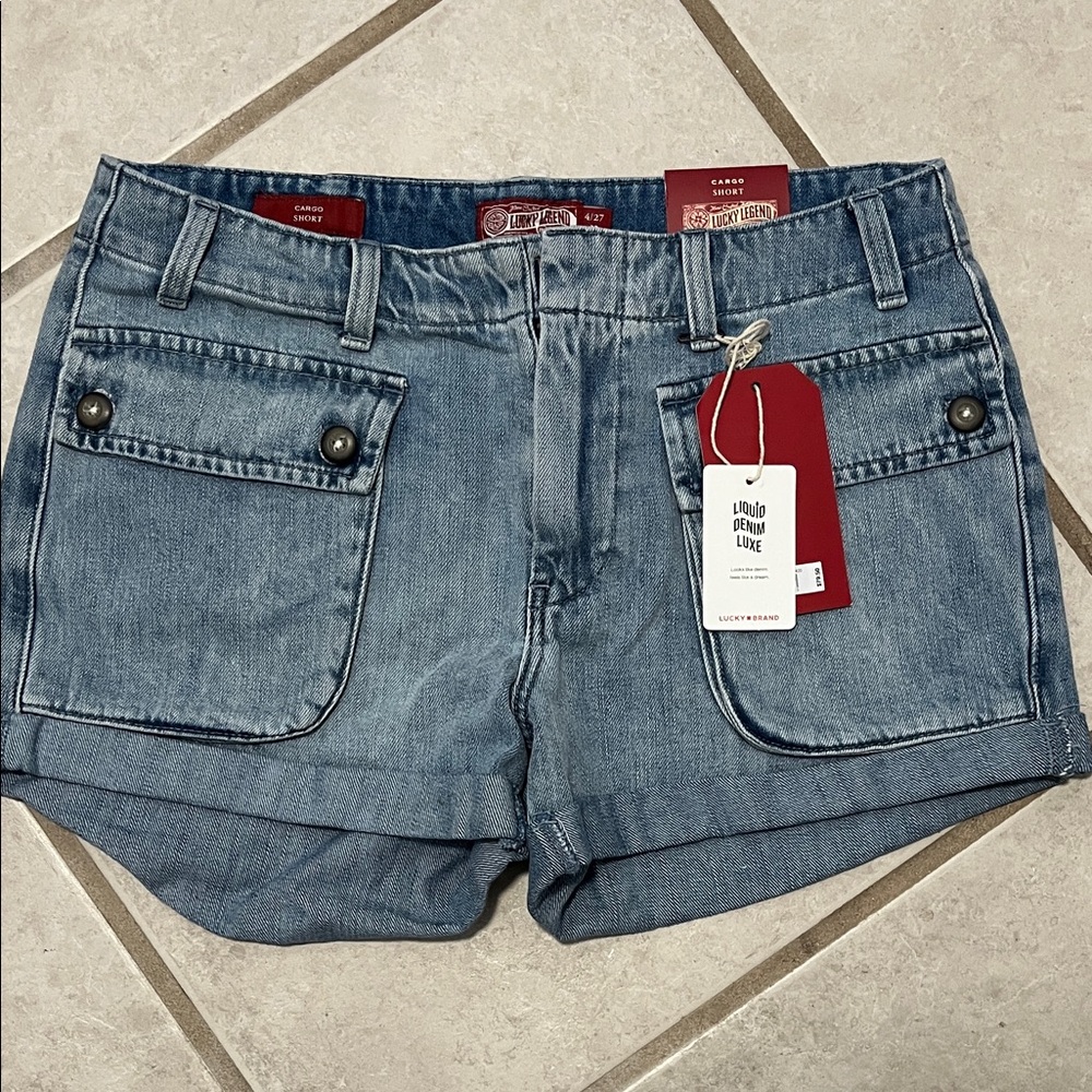 Lucky Brand Light Blue Jean Shorts with Button Pockets